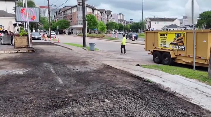 Graded commercial site after Bolt demolition in Houston