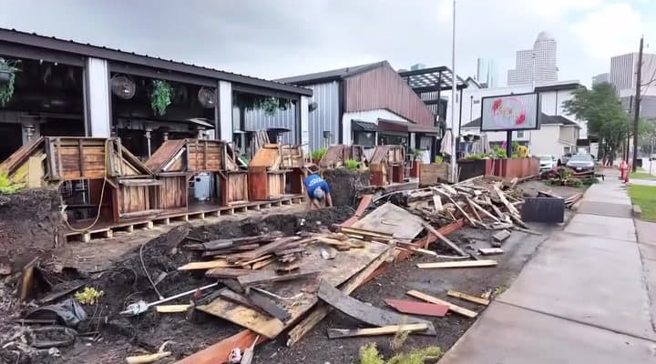 Commercial Patio Demolition & Site Grade — job site photo