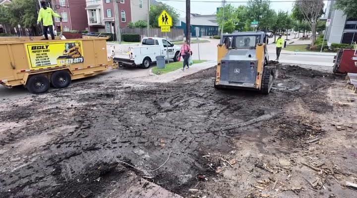 Commercial Patio Demolition & Site Grade — job site photo